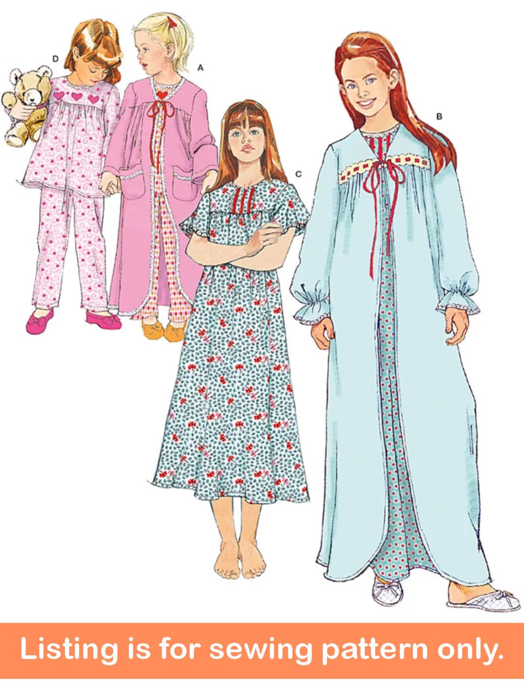 PATRON DE COUTURE pyjama ROBE Faire des vetements de nuit pour filles Vetements pour enfants Pyjamasques Chemise de nuit Peignoir Vetements de nuit Taille enfant 3 4 5 6 7 8 10 12 14 1569 Etsy France