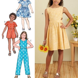 GIRLS SEWING PATTERN | Sew Tween Teen Clothes Clothing | Dress Sundress Jumpsuit Playsuit Romper | Size 7 8 10 12 14 | Spring Summer | 6908