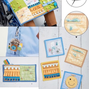 Puede incluir: Patrón de costura para una almohadilla sensorial para el regazo con varias texturas y actividades. El patrón incluye una almohadilla grande para el regazo y cuatro cuadrados más pequeños con diferentes características. El patrón está diseñado e impreso en los Estados Unidos.