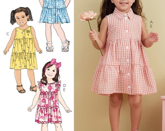 GIRLS SEWING PATTERN | Sew Toddler Clothes Clothing | Dress Sundress Short Sleeves Tiered Headband | Child Size 1/2 1 2 3 4 | Summer | 6906