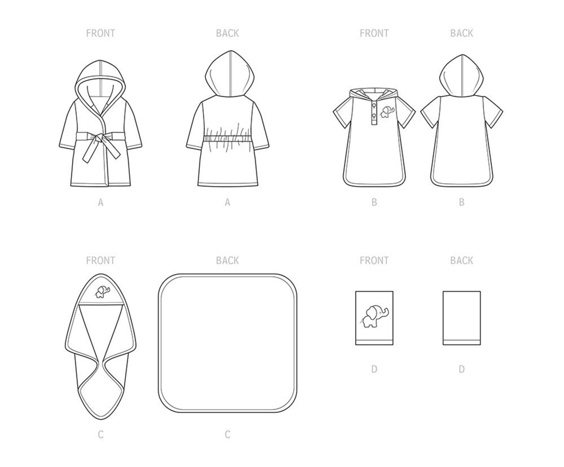 Baby Robe Pattern BATH SEWING PATTERN | Sew Baby Boys Girls Infant Gift | Hooded Hood ...