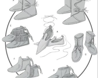 Historical SHOES SEWING PATTERN | Sew Women Men Teen Footwear | Boots Moccasins Medieval Renaissance Colonial Fantasy Fairy Size xxs-xl 5233