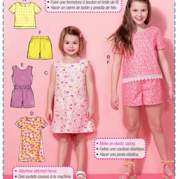 Sale!!! SIMPLE SEWING PATTERN | Sew Easy Girls Clothes Clothing | Learn To Sew Beginner Dress Shirt Shorts Size 3 4 5 6 7 8 10 12 14 | 7377