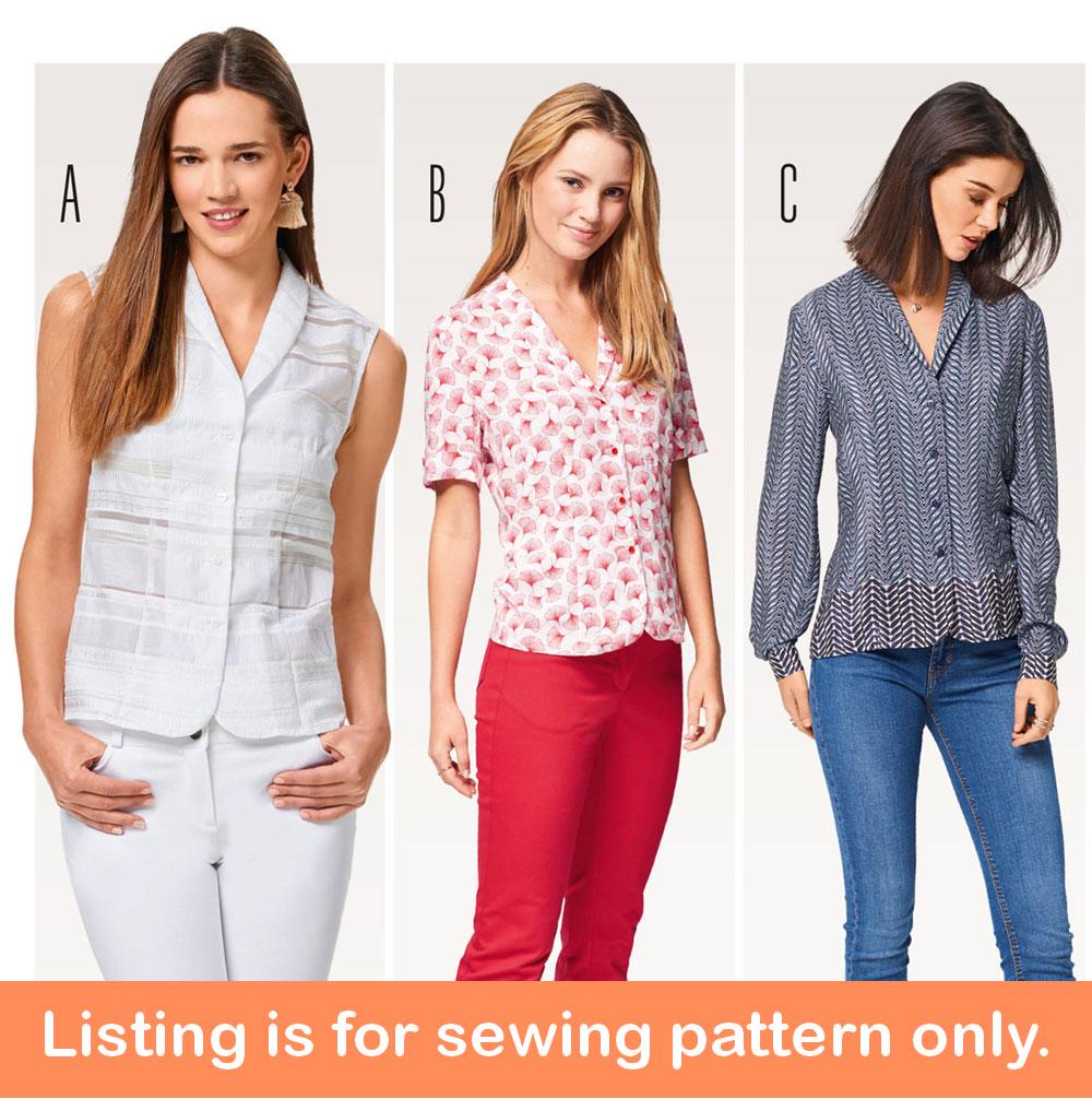 BLOUSE SEWING PATTERN | Sew Womens Clothes Clothing | Button-down Shirt ...