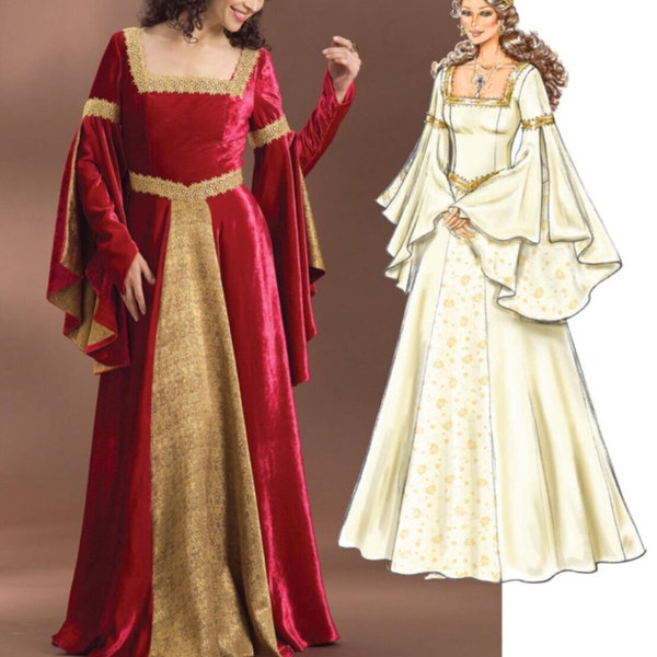 COSTUME SEWING PATTERN | Sew Womens Halloween Carnival Dress | Medieval Renaissance | Size 6 8 10 12 14 16 18 20 | Middle Ages Gown | 4571