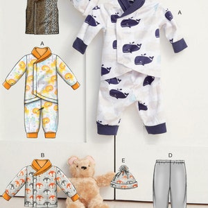 MODELLO DI CUCITO PER NEONATI / Crea vestiti per bambini e bambine Abbigliamento per neonati / Giacca con gilet, pantaloni, cappello e tutina / Taglia neonato - xl / Regalo per neonati 7827