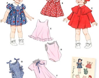 DOLL CLOTHES Sewing PATTERN | Sew Clothing for 12" 13" 14" 15" 16" 18" 22" Baby Doll | Fits Bitty Baby Tiny Tears Betsy Wetsy Dress | 3879