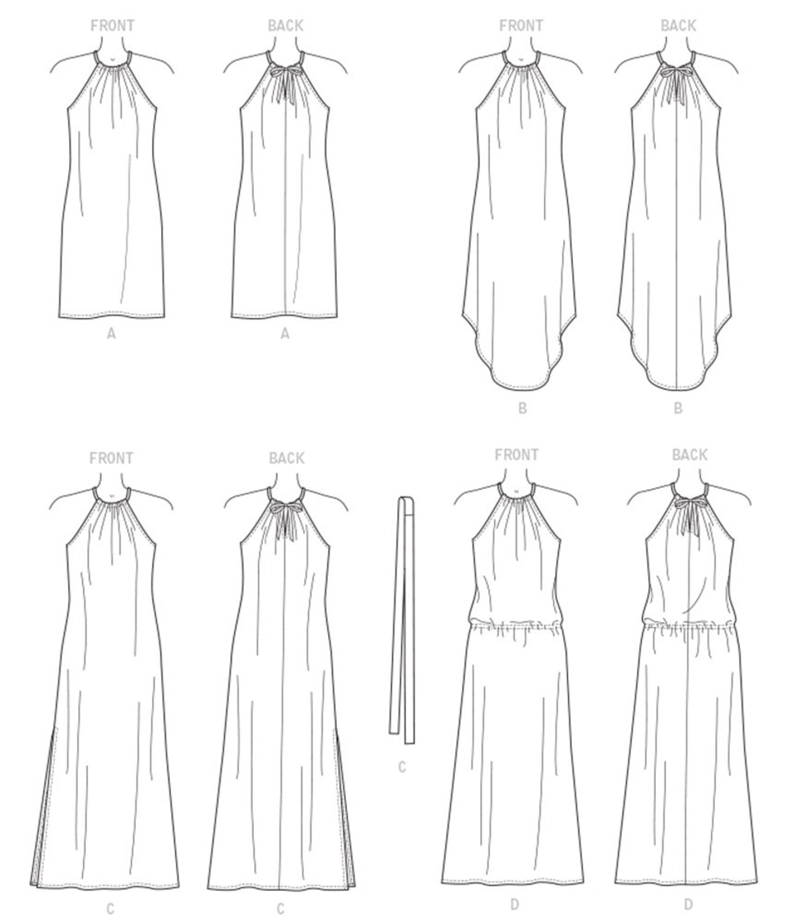 HALTER DRESS Sewing PATTERN | Sew Women Misses Clothes Clothing | Long