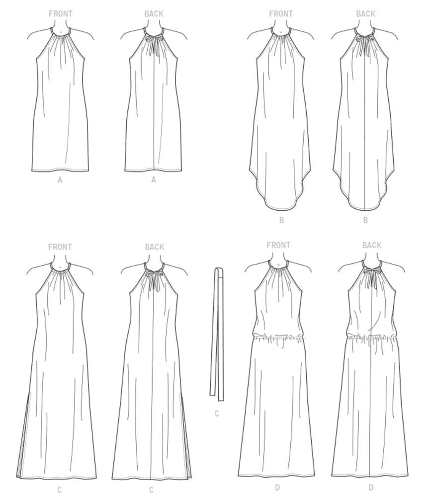 HALTER DRESS Sewing PATTERN | Sew Women Misses Clothes Clothing | Long ...