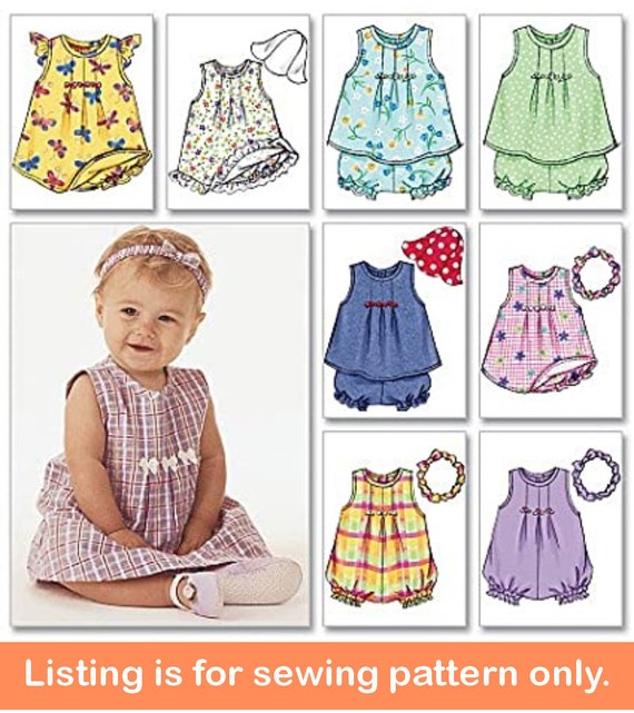 PATRON DE COSTURA DE BEBE Confeccion de ropa para ninas Vestido infantil Pelele Bombachos Diadema Gorro Talla Recien nacido xl Conjunto de verano para bebes 3405 Etsy Espana