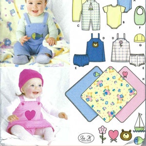 BABY SEWING PATTERN |Make Girls Boys Layette Clothes Infant Clothing | Dress Overalls Hat Bib Blanket | Size Newborn 1 3 6 12 18 Months 5374