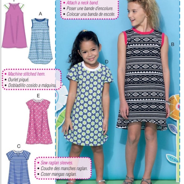 GIRLS SEWING PATTERN | Make Summer Clothes | Kids Clothing Easy Simple Dress Sundress | For Child Size 3 4 5 6 7 8 10 12 14 | Outfit 7344