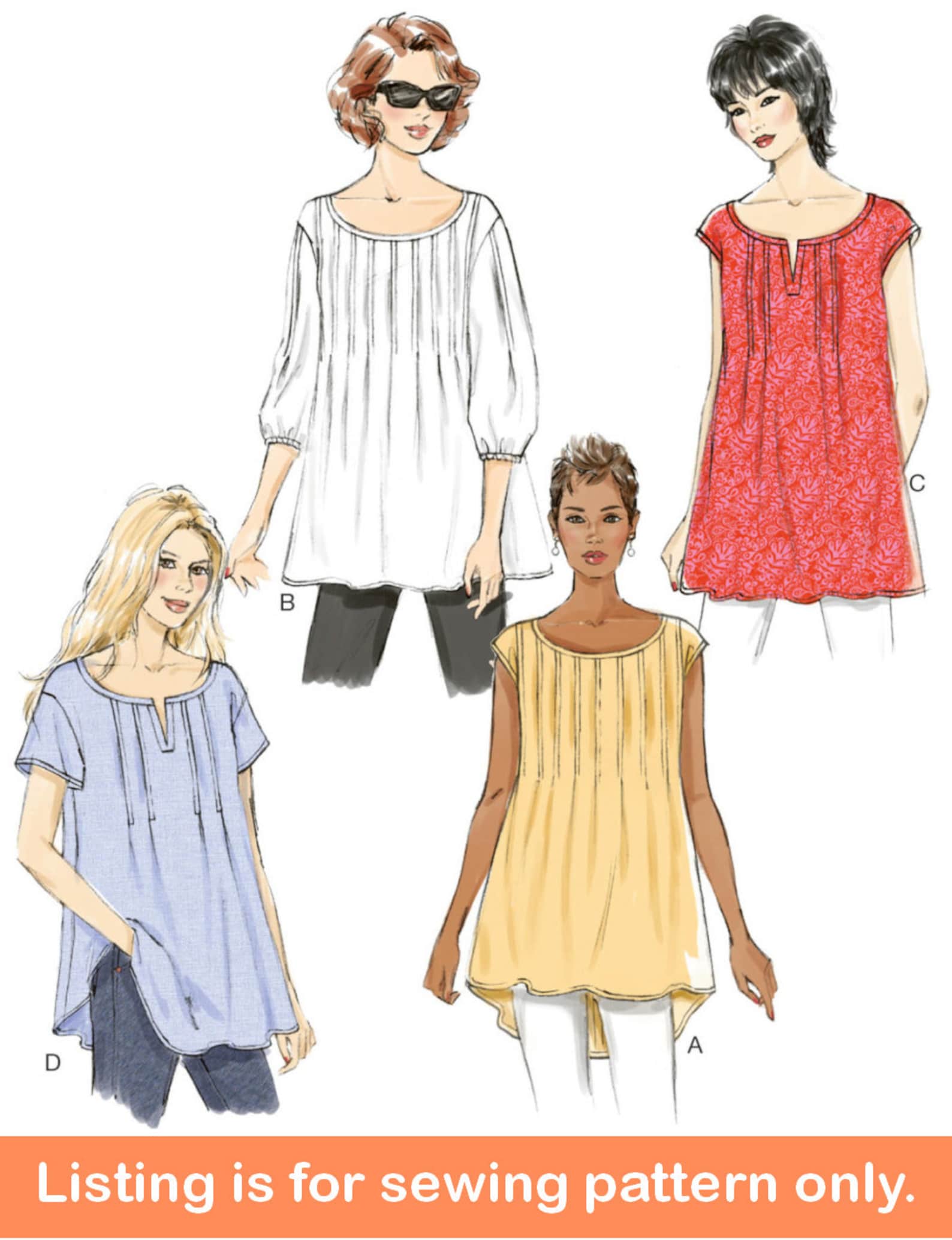 SHIRT SEWING PATTERN | Sew Women Clothes Clothing | Peasant Top Boho ...
