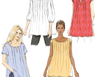 SHIRT SEWING PATTERN | Sew Women Clothes Clothing | Peasant Top Boho Long Short Sleeves | Size 4 6 8 10 12 14 16 18 20 21 22 24 26 Plus 6024