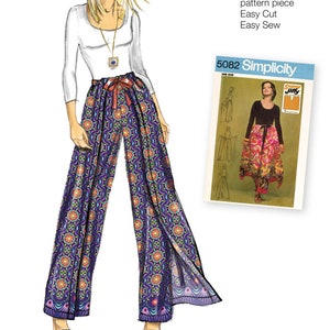 PANTSKIRT SEWING PATTERN | Sew Women Clothes Clothing | Pants Skirt Wrap Tie Retro 70s | Size 10 12 14 16 18 20 Plus | Easy Simple Boho 9595
