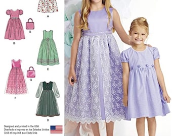 DRESS SEWING PATTERN | Make Girls Clothes | Kids Party Church Flower Girl Easter | Child Size 3 4 5 6 7 8 10 12 14 | For Children | 1184