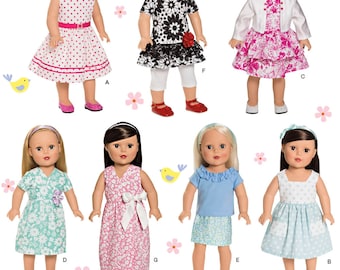 DOLL CLOTHES Sewing PATTERN | Make Clothing for 18" Inch Doll | Fits American Girl Kit | Dress Skirt Blouse Pants Shirt Jacket 30s | 1484