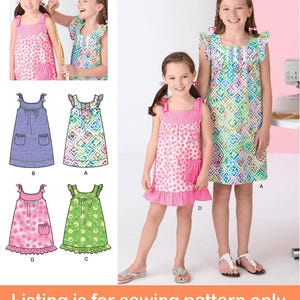 EINFACHES SCHNITTMUSTER | Mädchen Kleidung nähen | Kleid Sommerkleid Sommer Kleid Rüschen Nähen lernen Taschen | Größe 3 4 5 6 7 8 10 12 14 Teen 2241