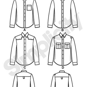 SHIRT SEWING PATTERN | Sew Mens Clothes Clothing | Button Down up ...