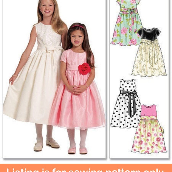 DRESS SEWING PATTERN | Make Girls Clothes | Kids Clothing Flower Girl Party Church First Communion | Child Size 3 4 5 6 7 8 10 12 14 | 5795