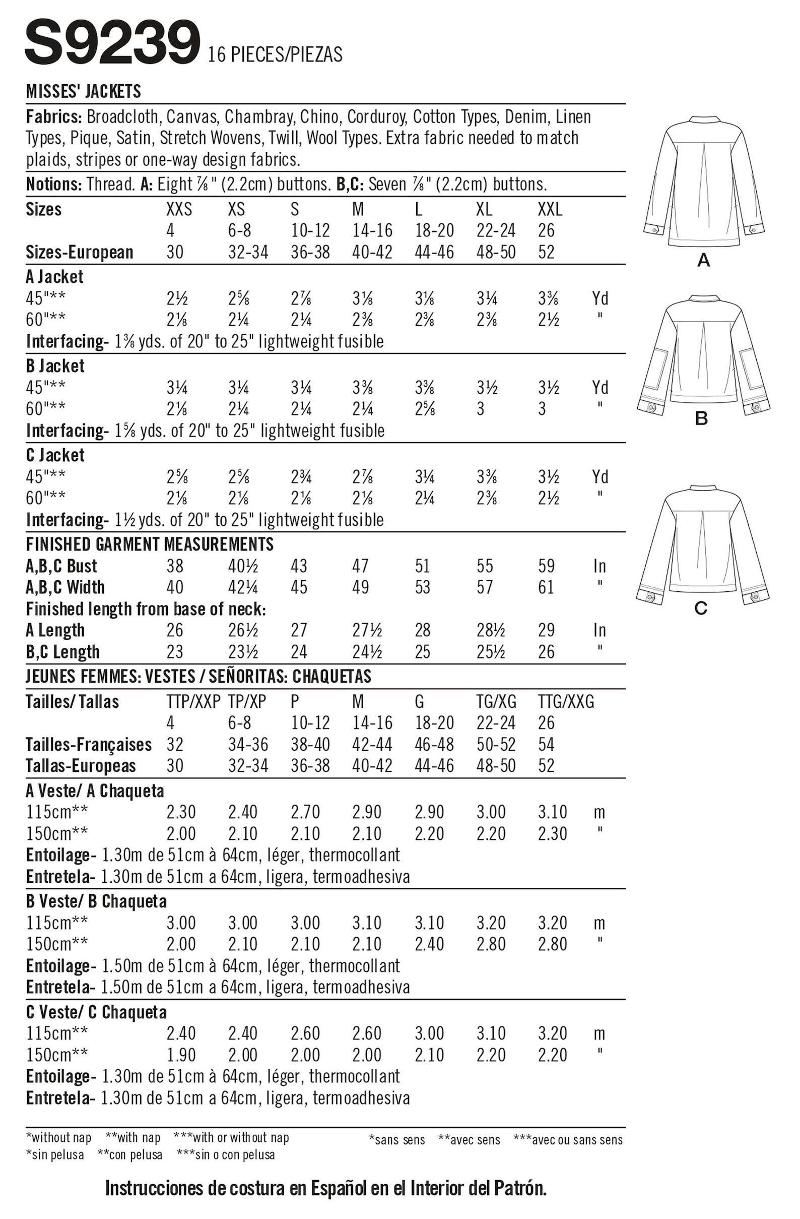 SHIRTJACKET Sewing PATTERN Sew Womens Misses Clothes Etsy