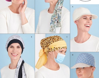 MOLDE PARA COSTURA DE TURBANO | Costure Chapéus e Acessórios de Cabeça Femininos | Lenço, Bandana, Cachecol, Viseira, Boné de Beisebol Longo | Tamanhos Pequeno a Grande | Fácil e Simples | 9491