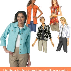 JACKET SEWING PATTERN | Sew Womens Clothes Clothing | Denim Coat Sleeveless Vest Button-Down | Size 6 8 10 12 14 16 18 20 22 Plus Retro 5616