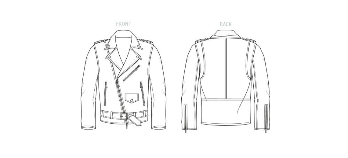 JACKET SEWING PATTERN | Sew Mens Clothes Clothing | Moto Biker Biking ...