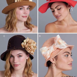 HOED NAAIEN PATROON | Sew Womens Kleding | Fashion Top Bucket Hat | Maat Extra Klein - Grote | Vrouw Headwear Floral Vintage 20s 30s | 7766