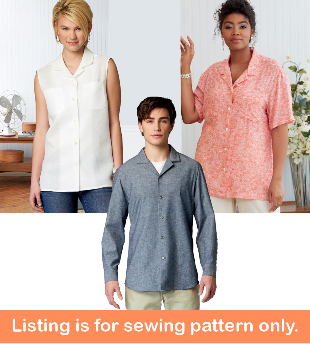 Sale!! SHIRT SEWING PATTERN | Sew Mens Womens Clothes Clothing | Button ...