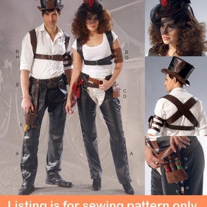COSTUME Accessories SEWING PATTERN | Sew Women Men Chaps Belt Pouch Top Hat Holster Armband | Medieval Urban Fantasy Cosplay Superhero 7176