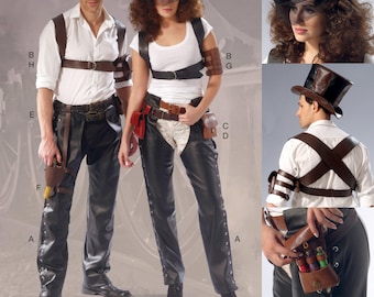 COSTUME Accessories SEWING PATTERN | Sew Women Men Chaps Belt Pouch Top Hat Holster Armband | Medieval Urban Fantasy Cosplay Superhero 7176