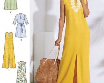 Sale!! DRESS SEWING PATTERN | Sew Womens Misses Clothes Clothing | Long Short Sleeveless Summer | Size 6 8 10 12 14 16 18 20 22 24 8912