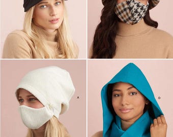 PATRÓN DE COSTURA DE SOMBRERO / Coser ropa de mujer / Moda montar Slouch Bucket Hat Turban Head Bufanda / Headwear Easy Headwrap Matching Mask / 9368