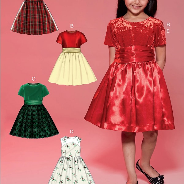 DRESS SEWING PATTERN |Make Girls Clothes | Kid Clothing Party Holiday Christmas Church | Child Size 3 4 5 6 7 8 10 12 14 | For Children 7648