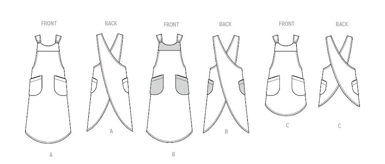 APRON SEWING PATTERN | Sew Women Kitchen Craft Full Smock | Wrap ...