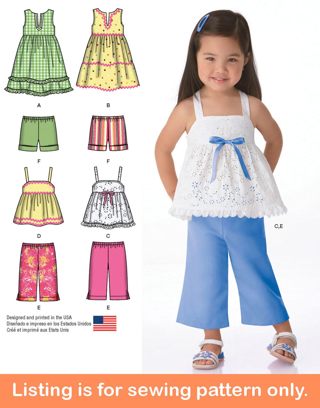 GIRLS SEWING PATTERN | Sew Summer Clothes Clothing | Dress Tank Top ...