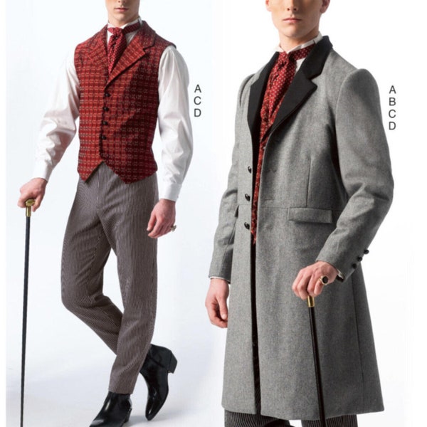 COSTUME SEWING PATTERN | Sew Mens Clothes | Suit Jacket Vest Pants Halloween Victorian Regency Size 34 36 38 40 42 44 46 48 50 52 Plus 7003