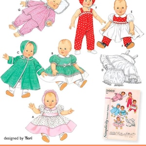 DOLL CLOTHES Sewing PATTERN | Sew Clothing for 12&quot; 13&quot; 14&quot; 15&quot; 16&quot; 18&quot; 22&quot; Baby Doll | Fits Bitty Baby Tiny Tears Betsy Wetsy Dress | 4707