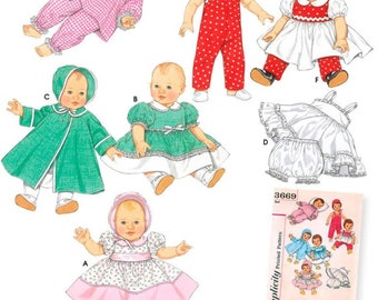 DOLL CLOTHES Sewing PATTERN | Sew Clothing for 12" 13" 14" 15" 16" 18" 22" Baby Doll | Fits Bitty Baby Tiny Tears Betsy Wetsy Dress | 4707