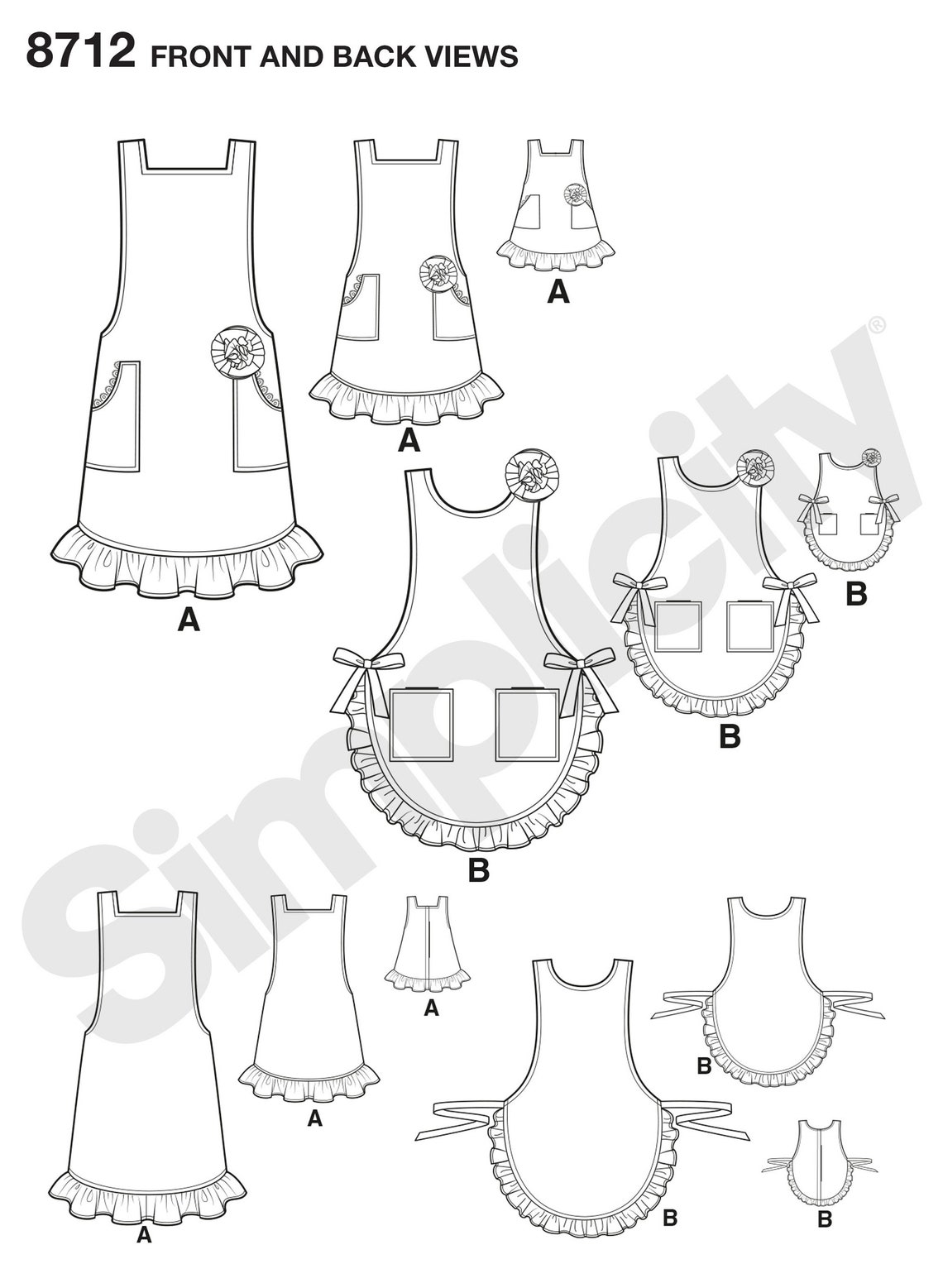 APRON SEWING PATTERN make Matching Adult Kids 18 Doll | Etsy