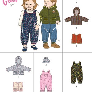 MODELLO DI CUCITO PER NEONATI / Cucire vestiti per bambini e bambine Abbigliamento per neonati / Tuta Giacca Cappotto Cappuccio Gilet Cappello / Taglia Prematuro Neonato 3 6 12 18 Mesi 8759