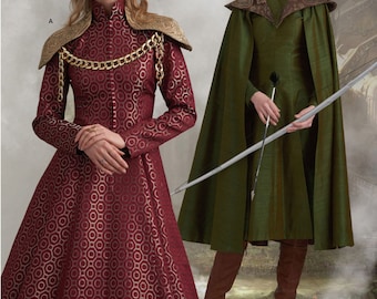 COSTUME SEWING PATTERN | Sew Women Halloween Carnival Outfit | Medieval Princess Queen Ranger Archer Size 6 8 10 12 14 16 18 20 22 Plus 8768