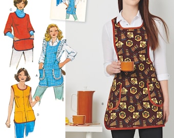 WZÓR DO SZYCIA FARTUCHA | Szycie damskiego fartucha | Sztuka i rzemiosło, pieczenie, gotowanie | Kieszenie retro z lat 60. i 70. | Rozmiar 6, 8, 10, 12, 14, 16, 18, 20, Łatwy 8152