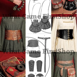 COSTUME SEWING PATTERN | Sew Mens Womens Accessories | Belt Pouch Corset Gauntlets | Size S-xxxl Plus | Medieval Renaissance Fantasy | 5371