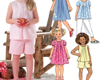 GIRLS SEWING PATTERN | Make Summer Clothes | Kids Toddler Clothing Shirt Dress Tank Top Pants Shorts | For Child Size 2 3 4 5 6 7 8 | 4176