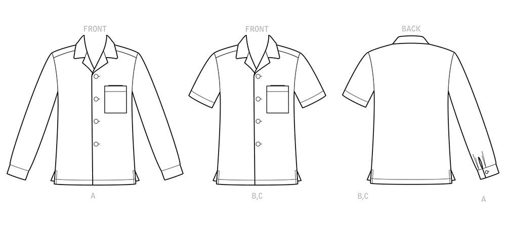 SHIRT SEWING PATTERN | Sew Men Clothes Clothing | Button Down Casual ...
