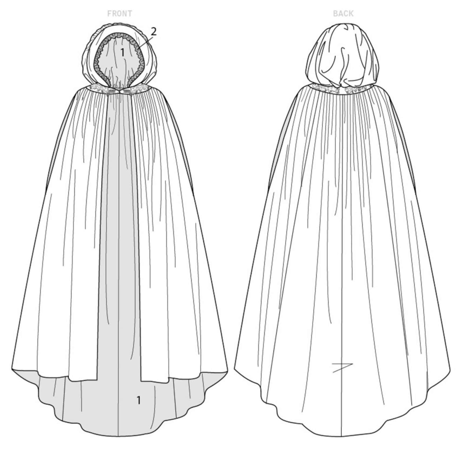 COSTUME SEWING PATTERN | Sew Women Halloween Outfit | Cape Cloak Hood ...