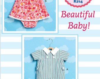 BABY SEWING PATTERN | Make Boys Girls Clothes | Infant Clothing Romper Playsuit Dress Bloomers | Size Newborn -xl | Vintage Style Outfit 214