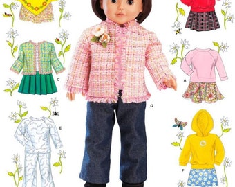 Sale!!! DOLL CLOTHES Sewing PATTERN | Make Clothing for 18" Inch Doll | Fits American Girl | Poncho Skirt Hoodie Jacket Sweatshirt | 4297
